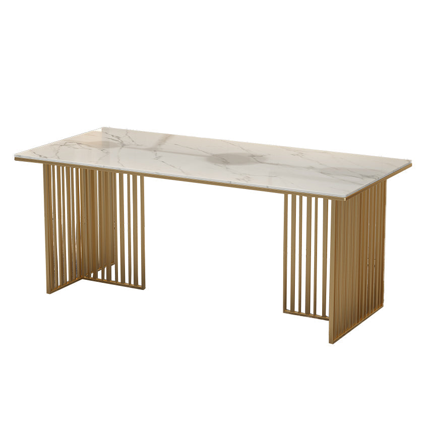 Traditional Luxury Dining Table Sintered Stone Table with Gold Frame for Home Use Gold Without Chairs Clearhalo ' dining_table' 'Dining Tables & Seating' 'Dining Tables' 'furn' 'furn_dining_table' 'Furniture' 'furniture_dining_table' 'Kitchen & Dining Furniture' 'kitchen&dining_furn' 'kitchen' 'kitchen_dining_table' 4467633