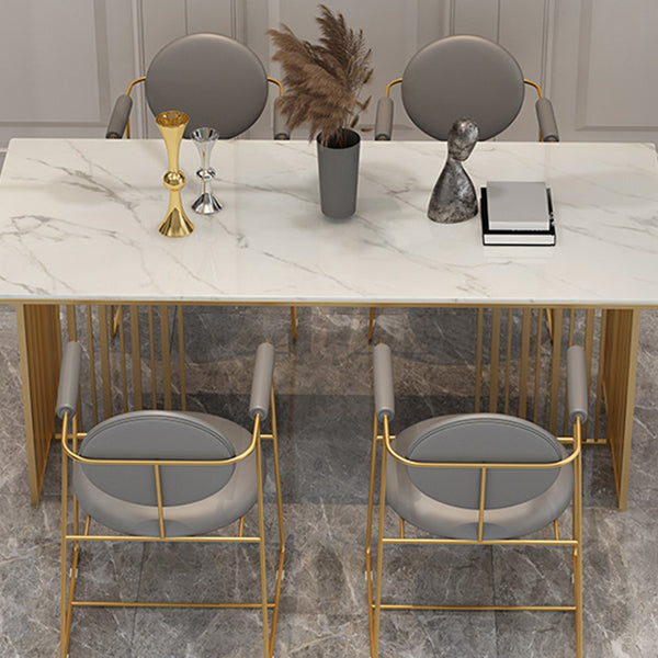 Traditional Luxury Dining Table Sintered Stone Table with Gold Frame for Home Use Clearhalo ' dining_table' 'Dining Tables & Seating' 'Dining Tables' 'furn' 'furn_dining_table' 'Furniture' 'furniture_dining_table' 'Kitchen & Dining Furniture' 'kitchen&dining_furn' 'kitchen' 'kitchen_dining_table' 4467635