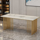 Traditional Luxury Dining Table Sintered Stone Table with Gold Frame for Home Use Clearhalo ' dining_table' 'Dining Tables & Seating' 'Dining Tables' 'furn' 'furn_dining_table' 'Furniture' 'furniture_dining_table' 'Kitchen & Dining Furniture' 'kitchen&dining_furn' 'kitchen' 'kitchen_dining_table' 4467638
