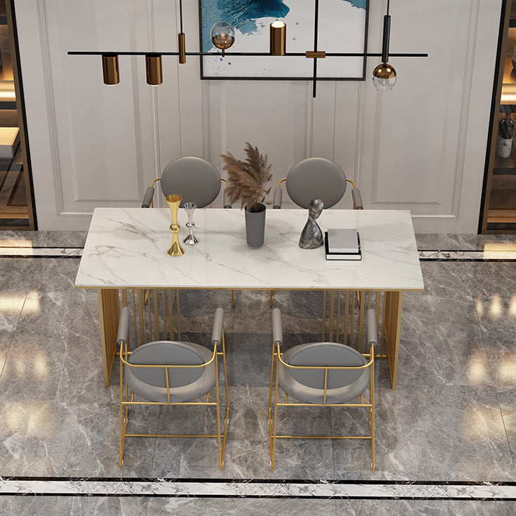Traditional Luxury Dining Table Sintered Stone Table with Gold Frame for Home Use Clearhalo ' dining_table' 'Dining Tables & Seating' 'Dining Tables' 'furn' 'furn_dining_table' 'Furniture' 'furniture_dining_table' 'Kitchen & Dining Furniture' 'kitchen&dining_furn' 'kitchen' 'kitchen_dining_table' 4467640