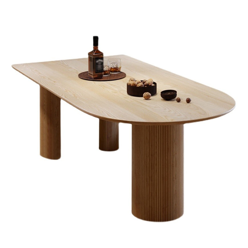 Solid Wood Contemporary Free Form Dining Table Pine Wood Top Table for Home Natural Without Chairs Clearhalo ' dining_table' 'Dining Tables & Seating' 'Dining Tables' 'furn' 'furn_dining_table' 'Furniture' 'furniture_dining_table' 'Kitchen & Dining Furniture' 'kitchen&dining_furn' 'kitchen' 'kitchen_dining_table' 4467654