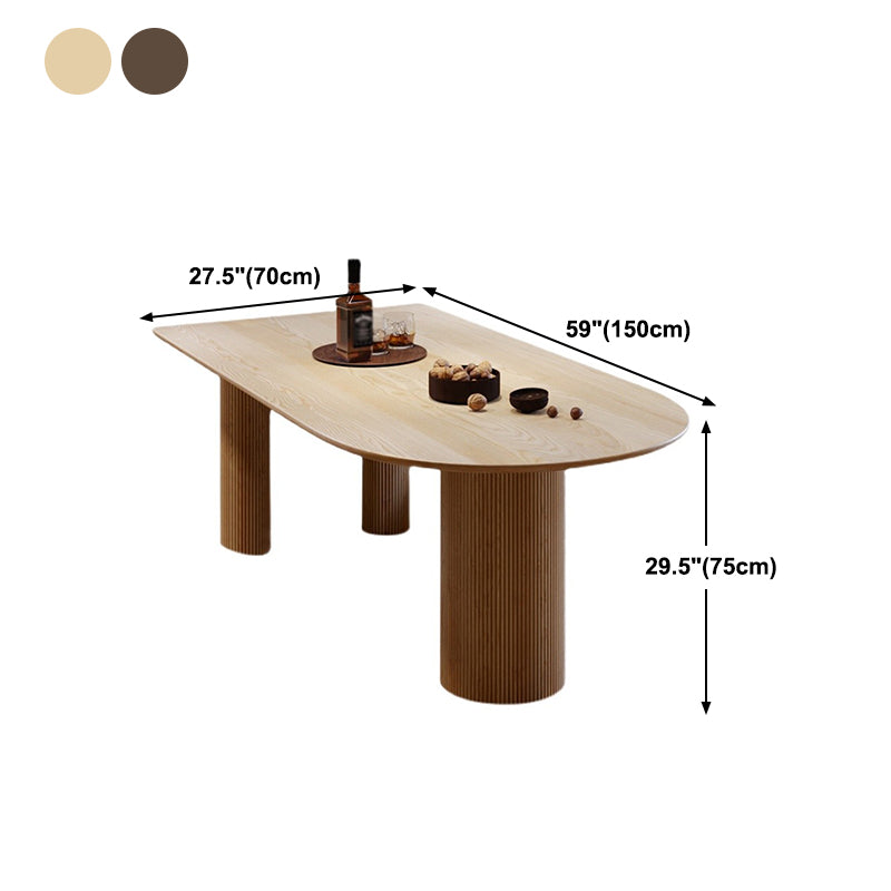 Solid Wood Contemporary Free Form Dining Table Pine Wood Top Table for Home Clearhalo ' dining_table' 'Dining Tables & Seating' 'Dining Tables' 'furn' 'furn_dining_table' 'Furniture' 'furniture_dining_table' 'Kitchen & Dining Furniture' 'kitchen&dining_furn' 'kitchen' 'kitchen_dining_table' 4467658
