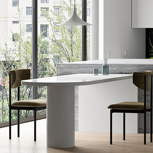 Solid Wood Contemporary Freeform Table Pine Wood Top Table for Kitchen White 55.1"L x 27.6"W x 29.5"H Without Chairs Clearhalo ' dining_table' 'Dining Tables & Seating' 'Dining Tables' 'furn' 'furn_dining_table' 'Furniture' 'furniture_dining_table' 'Kitchen & Dining Furniture' 'kitchen&dining_furn' 'kitchen' 'kitchen_dining_table' 4467666