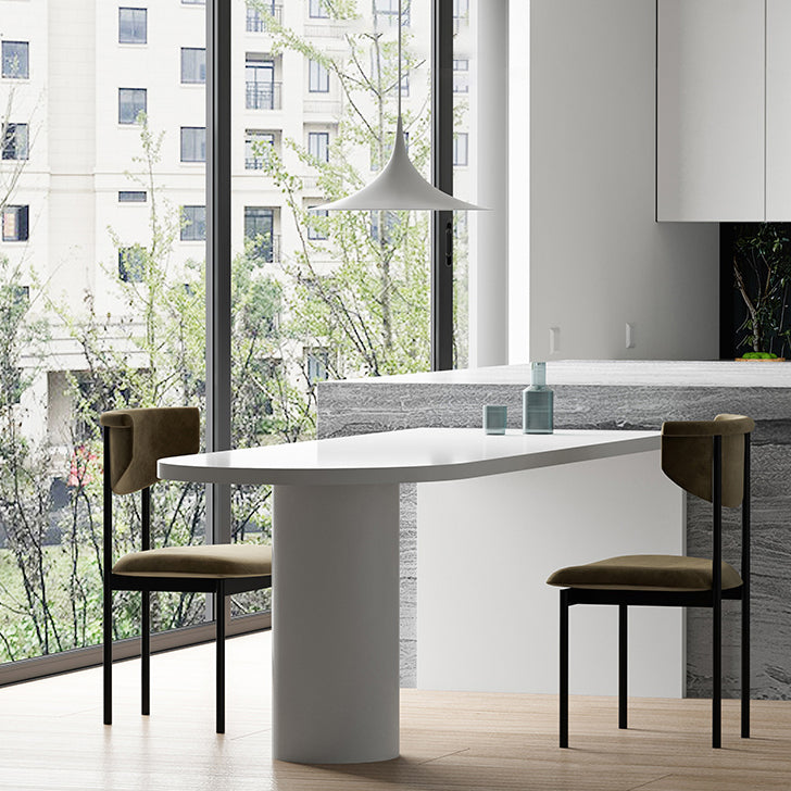 Free Form Pine Wood Table for Restaurant Modern Indoor Table with Double Pedestal Base White 55.1"L x 27.6"W x 29.5"H Without Chairs Clearhalo ' dining_table' 'Dining Tables & Seating' 'Dining Tables' 'furn' 'furn_dining_table' 'Furniture' 'furniture_dining_table' 'Kitchen & Dining Furniture' 'kitchen&dining_furn' 'kitchen' 'kitchen_dining_table' 4467680