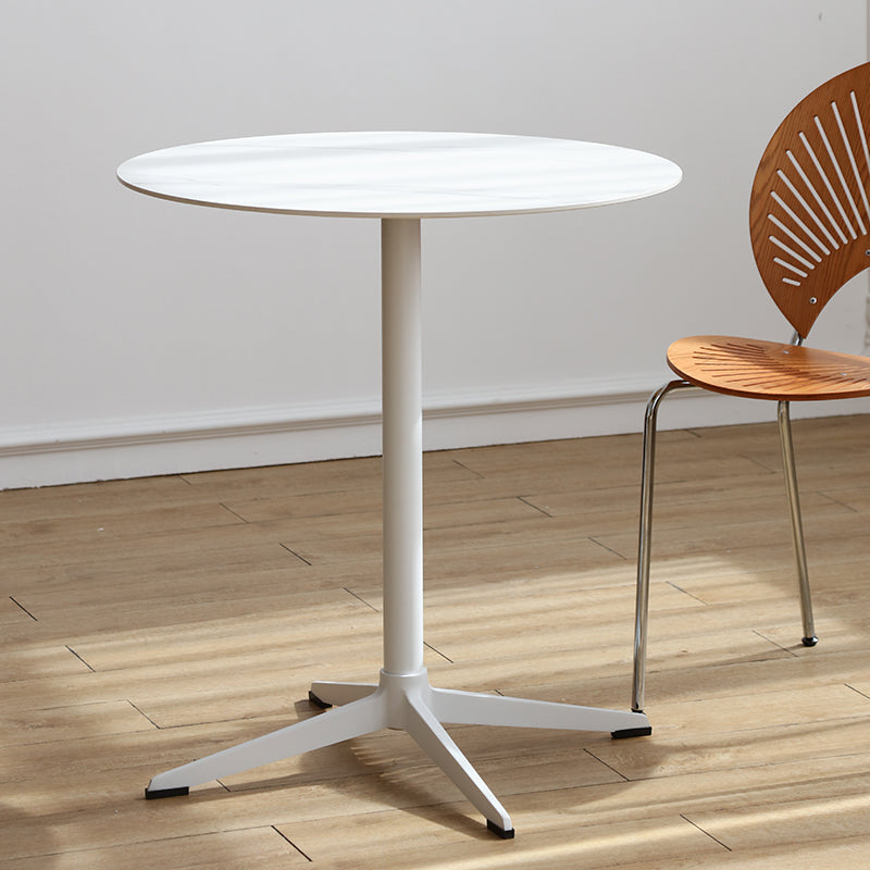 4-foot MDF Dining Site Table Industrial Style Dining Table for Dining Room Round White Clearhalo ' dining_table' 'Dining Tables & Seating' 'Dining Tables' 'furn' 'furn_dining_table' 'Furniture' 'furniture_dining_table' 'Kitchen & Dining Furniture' 'kitchen&dining_furn' 'kitchen' 'kitchen_dining_table' 4467699