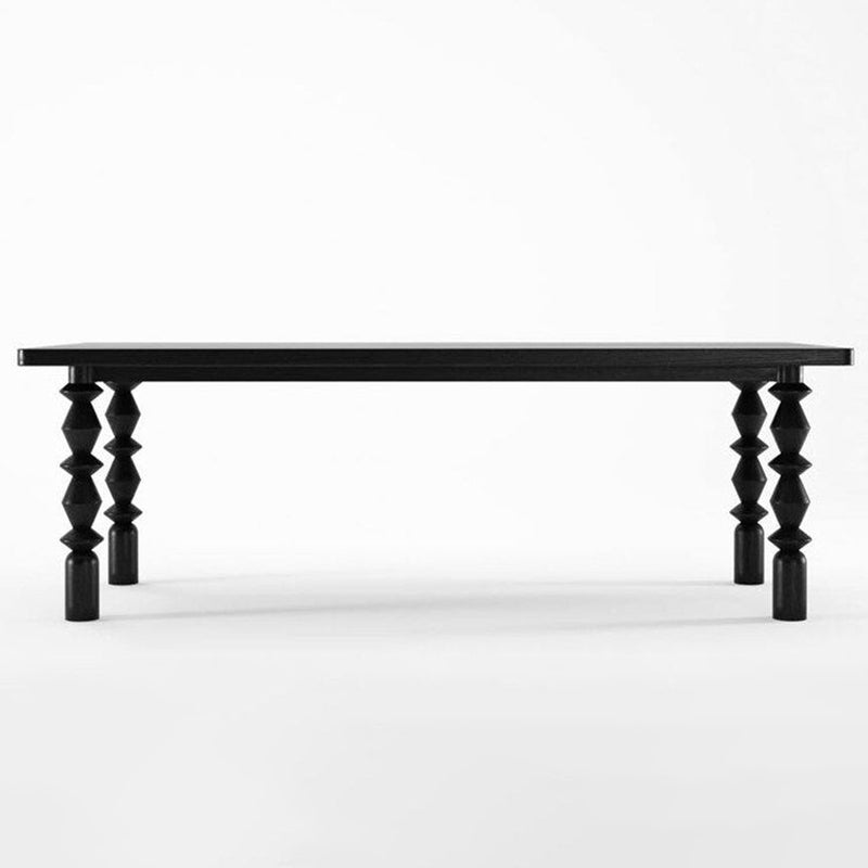 Rectangle Shape Casual Dining Table Solid Wood Fixed Table for Restaurant Black 86.6"L x 31.5"W x 29.5"H Without Chairs Clearhalo ' dining_table' 'Dining Tables & Seating' 'Dining Tables' 'furn' 'furn_dining_table' 'Furniture' 'furniture_dining_table' 'Kitchen & Dining Furniture' 'kitchen&dining_furn' 'kitchen' 'kitchen_dining_table' 4467714