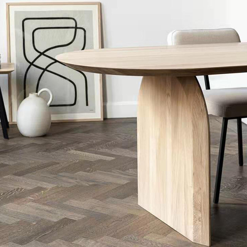 Simplicity Double Pedestal Table Oval Solid Pinewood Dining Table Clearhalo ' dining_table' 'Dining Tables & Seating' 'Dining Tables' 'furn' 'furn_dining_table' 'Furniture' 'furniture_dining_table' 'Kitchen & Dining Furniture' 'kitchen&dining_furn' 'kitchen' 'kitchen_dining_table' 4467731