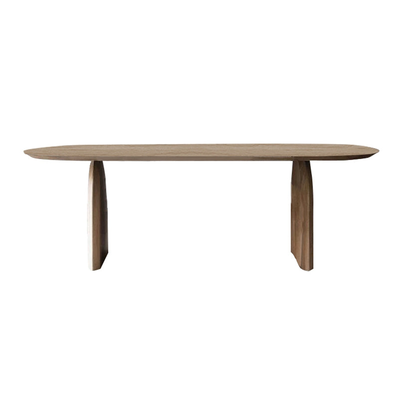 Simplicity Double Pedestal Table Oval Solid Pinewood Dining Table Without Chairs Clearhalo ' dining_table' 'Dining Tables & Seating' 'Dining Tables' 'furn' 'furn_dining_table' 'Furniture' 'furniture_dining_table' 'Kitchen & Dining Furniture' 'kitchen&dining_furn' 'kitchen' 'kitchen_dining_table' 4467732