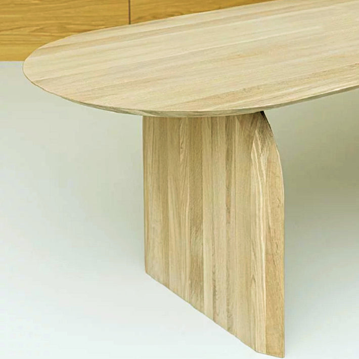 Simplicity Double Pedestal Table Oval Solid Pinewood Dining Table Clearhalo ' dining_table' 'Dining Tables & Seating' 'Dining Tables' 'furn' 'furn_dining_table' 'Furniture' 'furniture_dining_table' 'Kitchen & Dining Furniture' 'kitchen&dining_furn' 'kitchen' 'kitchen_dining_table' 4467733