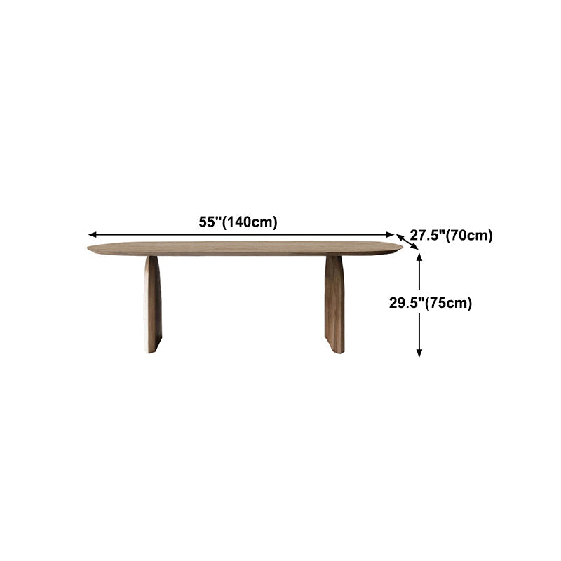 Simplicity Double Pedestal Table Oval Solid Pinewood Dining Table Clearhalo ' dining_table' 'Dining Tables & Seating' 'Dining Tables' 'furn' 'furn_dining_table' 'Furniture' 'furniture_dining_table' 'Kitchen & Dining Furniture' 'kitchen&dining_furn' 'kitchen' 'kitchen_dining_table' 4467736
