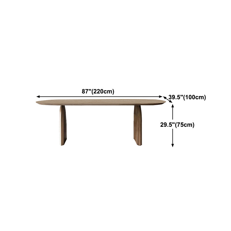 Simplicity Double Pedestal Table Oval Solid Pinewood Dining Table Clearhalo ' dining_table' 'Dining Tables & Seating' 'Dining Tables' 'furn' 'furn_dining_table' 'Furniture' 'furniture_dining_table' 'Kitchen & Dining Furniture' 'kitchen&dining_furn' 'kitchen' 'kitchen_dining_table' 4467742