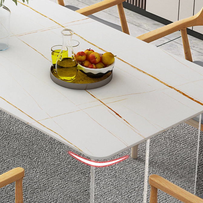 Modern Dining Table Rectangle Stone Top Table with Sled Base Clearhalo ' dining_table' 'Dining Tables & Seating' 'Dining Tables' 'furn' 'furn_dining_table' 'Furniture' 'furniture_dining_table' 'Kitchen & Dining Furniture' 'kitchen&dining_furn' 'kitchen' 'kitchen_dining_table' 4467750