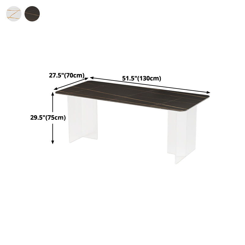 Modern Dining Table Rectangle Stone Top Table with Sled Base Clearhalo ' dining_table' 'Dining Tables & Seating' 'Dining Tables' 'furn' 'furn_dining_table' 'Furniture' 'furniture_dining_table' 'Kitchen & Dining Furniture' 'kitchen&dining_furn' 'kitchen' 'kitchen_dining_table' 4467754