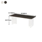 Modern Dining Table Rectangle Stone Top Table with Sled Base Clearhalo ' dining_table' 'Dining Tables & Seating' 'Dining Tables' 'furn' 'furn_dining_table' 'Furniture' 'furniture_dining_table' 'Kitchen & Dining Furniture' 'kitchen&dining_furn' 'kitchen' 'kitchen_dining_table' 4467759