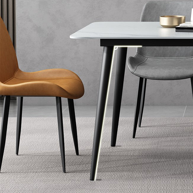 Stone Dining Room Collection Industrial Style Rectangle 4 Legs Dining Table Clearhalo ' dining_table' 'Dining Tables & Seating' 'Dining Tables' 'furn' 'furn_dining_table' 'Furniture' 'furniture_dining_table' 'Kitchen & Dining Furniture' 'kitchen&dining_furn' 'kitchen' 'kitchen_dining_table' 4467768