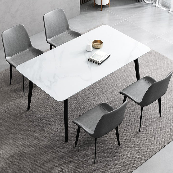 Stone Dining Room Collection Industrial Style Rectangle 4 Legs Dining Table Clearhalo ' dining_table' 'Dining Tables & Seating' 'Dining Tables' 'furn' 'furn_dining_table' 'Furniture' 'furniture_dining_table' 'Kitchen & Dining Furniture' 'kitchen&dining_furn' 'kitchen' 'kitchen_dining_table' 4467772
