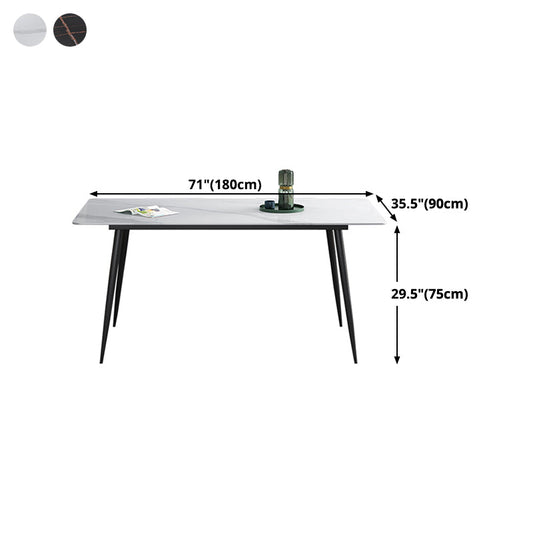 Stone Dining Room Collection Industrial Style Rectangle 4 Legs Dining Table