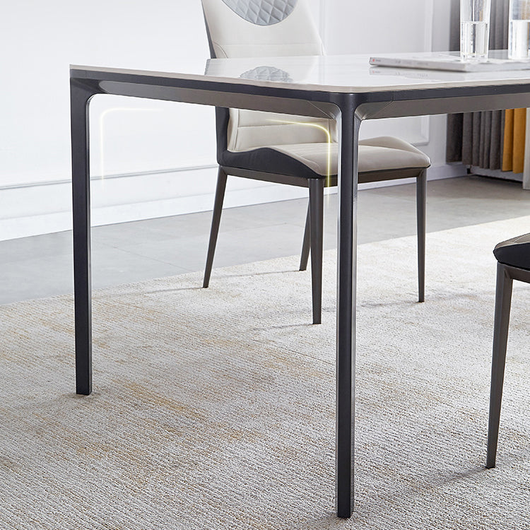 Rectangle Industrial Dining Table Sintered Stone Fixed Table with 4 Legs Clearhalo ' dining_table' 'Dining Tables & Seating' 'Dining Tables' 'furn' 'furn_dining_table' 'Furniture' 'furniture_dining_table' 'Kitchen & Dining Furniture' 'kitchen&dining_furn' 'kitchen' 'kitchen_dining_table' 4467798