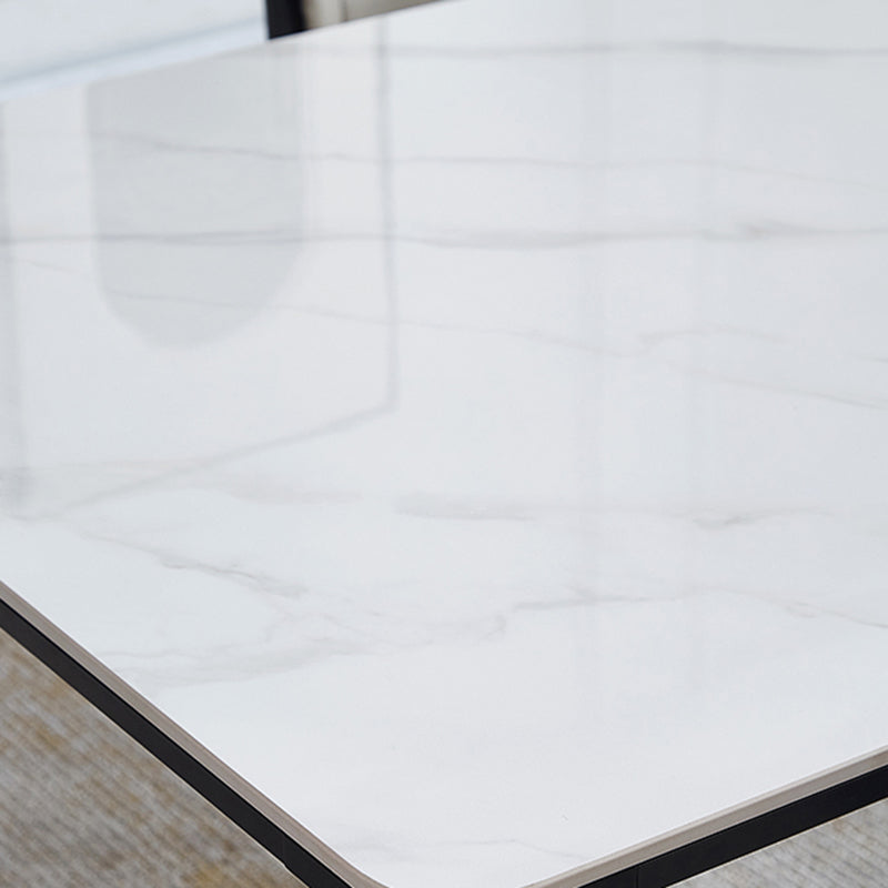 Rectangle Industrial Dining Table Sintered Stone Fixed Table with 4 Legs Clearhalo ' dining_table' 'Dining Tables & Seating' 'Dining Tables' 'furn' 'furn_dining_table' 'Furniture' 'furniture_dining_table' 'Kitchen & Dining Furniture' 'kitchen&dining_furn' 'kitchen' 'kitchen_dining_table' 4467802