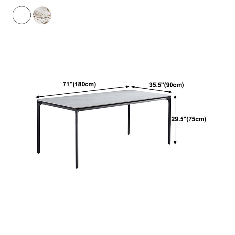 Rectangle Industrial Dining Table Sintered Stone Fixed Table with 4 Legs Clearhalo ' dining_table' 'Dining Tables & Seating' 'Dining Tables' 'furn' 'furn_dining_table' 'Furniture' 'furniture_dining_table' 'Kitchen & Dining Furniture' 'kitchen&dining_furn' 'kitchen' 'kitchen_dining_table' 4467807