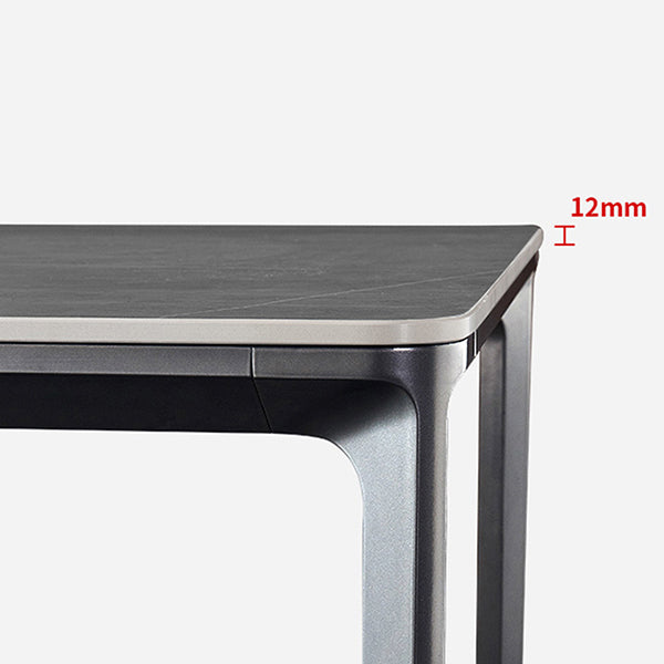Rectangle Dining Table Sintered Stone Table Industrial Style with 4 Legs Clearhalo ' dining_table' 'Dining Tables & Seating' 'Dining Tables' 'furn' 'furn_dining_table' 'Furniture' 'furniture_dining_table' 'Kitchen & Dining Furniture' 'kitchen&dining_furn' 'kitchen' 'kitchen_dining_table' 4467816