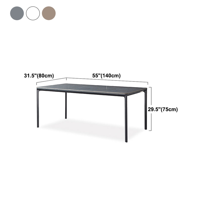 Rectangle Dining Table Sintered Stone Table Industrial Style with 4 Legs Clearhalo ' dining_table' 'Dining Tables & Seating' 'Dining Tables' 'furn' 'furn_dining_table' 'Furniture' 'furniture_dining_table' 'Kitchen & Dining Furniture' 'kitchen&dining_furn' 'kitchen' 'kitchen_dining_table' 4467821