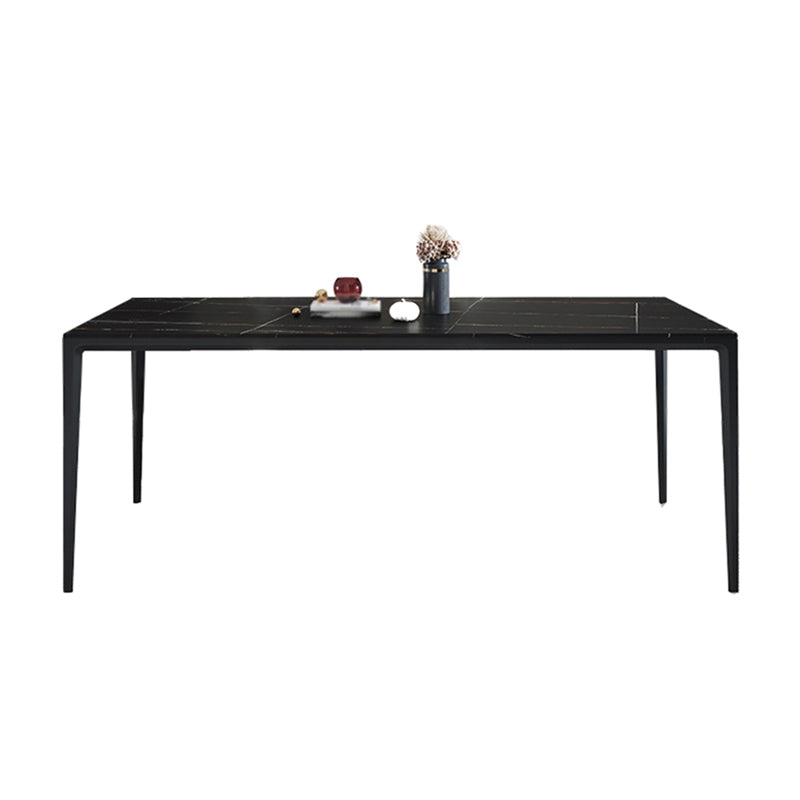 Sintered Stone Dining Table Industrial Style 4 Legs Table for Dining Room Black Without Chairs Clearhalo ' dining_table' 'Dining Tables & Seating' 'Dining Tables' 'furn' 'furn_dining_table' 'Furniture' 'furniture_dining_table' 'Kitchen & Dining Furniture' 'kitchen&dining_furn' 'kitchen' 'kitchen_dining_table' 4467829