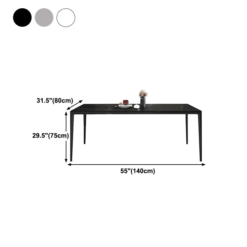 Sintered Stone Dining Table Industrial Style 4 Legs Table for Dining Room Clearhalo ' dining_table' 'Dining Tables & Seating' 'Dining Tables' 'furn' 'furn_dining_table' 'Furniture' 'furniture_dining_table' 'Kitchen & Dining Furniture' 'kitchen&dining_furn' 'kitchen' 'kitchen_dining_table' 4467833