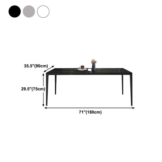 Sintered Stone Dining Table Industrial Style 4 Legs Table for Dining Room