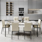 Rectangle Industrial Dining Table Sintered Stone Fixed Table with 4 Metal Legs Brown 63"L x 31.5"W x 29.5"H Without Chairs Clearhalo ' dining_table' 'Dining Tables & Seating' 'Dining Tables' 'furn' 'furn_dining_table' 'Furniture' 'furniture_dining_table' 'Kitchen & Dining Furniture' 'kitchen&dining_furn' 'kitchen' 'kitchen_dining_table' 4467850