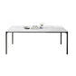 Rectangle Industrial Dining Table Sintered Stone Fixed Table with 4 Metal Legs White Without Chairs Clearhalo ' dining_table' 'Dining Tables & Seating' 'Dining Tables' 'furn' 'furn_dining_table' 'Furniture' 'furniture_dining_table' 'Kitchen & Dining Furniture' 'kitchen&dining_furn' 'kitchen' 'kitchen_dining_table' 4467853