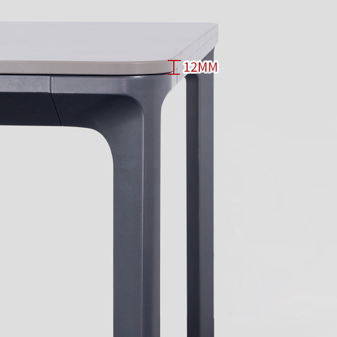 Rectangle Industrial Dining Table Sintered Stone Fixed Table with 4 Metal Legs Clearhalo ' dining_table' 'Dining Tables & Seating' 'Dining Tables' 'furn' 'furn_dining_table' 'Furniture' 'furniture_dining_table' 'Kitchen & Dining Furniture' 'kitchen&dining_furn' 'kitchen' 'kitchen_dining_table' 4467854