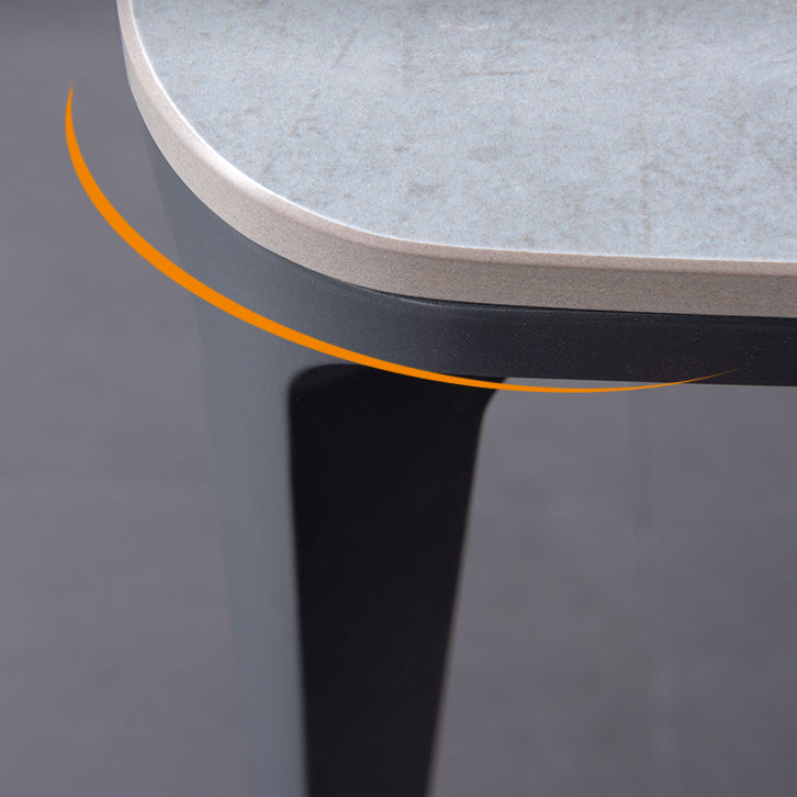 Rectangle Industrial Dining Table Sintered Stone Fixed Table with 4 Metal Legs Clearhalo ' dining_table' 'Dining Tables & Seating' 'Dining Tables' 'furn' 'furn_dining_table' 'Furniture' 'furniture_dining_table' 'Kitchen & Dining Furniture' 'kitchen&dining_furn' 'kitchen' 'kitchen_dining_table' 4467855