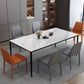 Rectangle Industrial Dining Table Sintered Stone Fixed Table with 4 Metal Legs Clearhalo ' dining_table' 'Dining Tables & Seating' 'Dining Tables' 'furn' 'furn_dining_table' 'Furniture' 'furniture_dining_table' 'Kitchen & Dining Furniture' 'kitchen&dining_furn' 'kitchen' 'kitchen_dining_table' 4467859