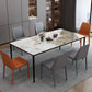 Rectangle Industrial Dining Table Sintered Stone Fixed Table with 4 Metal Legs Clearhalo ' dining_table' 'Dining Tables & Seating' 'Dining Tables' 'furn' 'furn_dining_table' 'Furniture' 'furniture_dining_table' 'Kitchen & Dining Furniture' 'kitchen&dining_furn' 'kitchen' 'kitchen_dining_table' 4467860