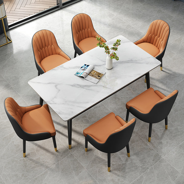 Simplicity Style Rectangle Home Furniture Stone Dining Table with 4-foot Blanc Sans Chaises Clearhalo ' dining_table' 'Accueil' 'Cuisine et Meubles de Salle √† Manger' 'Dining Tables & Seating' 'Dining Tables' 'furn' 'furn_dining_table' 'Furniture' 'furniture_dining_table' 'Kitchen & Dining Furniture' 'kitchen&dining_furn' 'kitchen' 'kitchen_dining_table' 'Meubles' 'Tables de Salle √† Manger & Si√®ges' 'Tables √† Manger' 4467866