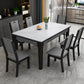 Rectangle Modern Dining Table Sintered Stone Fixed Table with 4 Wood Legs Black 51.2"L x 31.5"W x 29.9"H Without Chairs Clearhalo ' dining_table' 'Dining Tables & Seating' 'Dining Tables' 'furn' 'furn_dining_table' 'Furniture' 'furniture_dining_table' 'Kitchen & Dining Furniture' 'kitchen&dining_furn' 'kitchen' 'kitchen_dining_table' 4467886