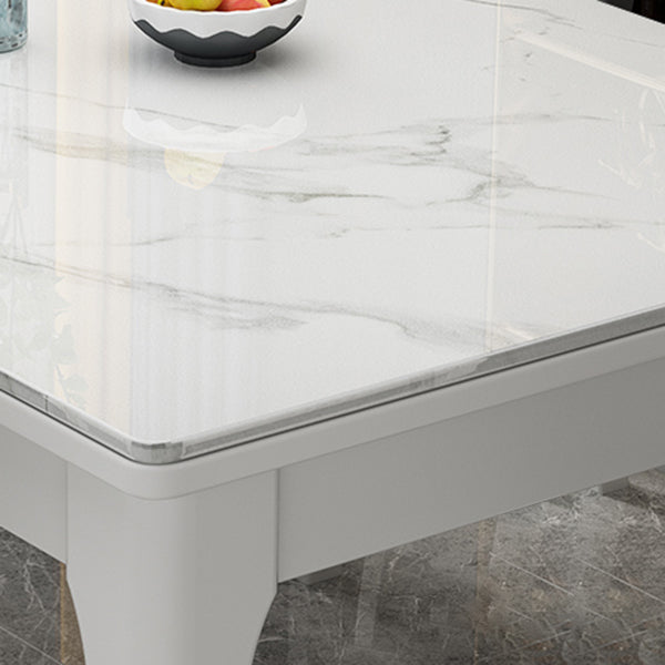 Rectangle Modern Dining Table Sintered Stone Fixed Table with 4 Wood Legs Clearhalo ' dining_table' 'Dining Tables & Seating' 'Dining Tables' 'furn' 'furn_dining_table' 'Furniture' 'furniture_dining_table' 'Kitchen & Dining Furniture' 'kitchen&dining_furn' 'kitchen' 'kitchen_dining_table' 4467888