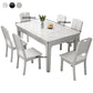 Rectangle Modern Dining Table Sintered Stone Fixed Table with 4 Wood Legs Clearhalo ' dining_table' 'Dining Tables & Seating' 'Dining Tables' 'furn' 'furn_dining_table' 'Furniture' 'furniture_dining_table' 'Kitchen & Dining Furniture' 'kitchen&dining_furn' 'kitchen' 'kitchen_dining_table' 4467894