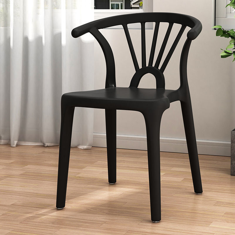 Modern Plastic Stackable Side Chair Slat Back Matte Finish Dining Chair Black 1 Piece Clearhalo ' kitchen&dining_furn' 'Dining Chairs' 'Dining Tables & Seating' 'dining_chair' 'furn' 'furn_dining_chair' 'Furniture' 'furniture_dining_chair' 'Kitchen & Dining Furniture' 'kitchen' 4467896