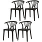 Modern Plastic Stackable Side Chair Slat Back Matte Finish Dining Chair Black 4 Piece Set Clearhalo ' kitchen&dining_furn' 'Dining Chairs' 'Dining Tables & Seating' 'dining_chair' 'furn' 'furn_dining_chair' 'Furniture' 'furniture_dining_chair' 'Kitchen & Dining Furniture' 'kitchen' 4467900