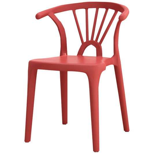 Modern Plastic Stackable Side Chair Slat Back Matte Finish Dining Chair Clearhalo ' kitchen&dining_furn' 'Dining Chairs' 'Dining Tables & Seating' 'dining_chair' 'furn' 'furn_dining_chair' 'Furniture' 'furniture_dining_chair' 'Kitchen & Dining Furniture' 'kitchen' 4467903