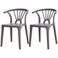Modern Plastic Stackable Side Chair Slat Back Matte Finish Dining Chair Dark Gray 2 Piece Set Clearhalo ' kitchen&dining_furn' 'Dining Chairs' 'Dining Tables & Seating' 'dining_chair' 'furn' 'furn_dining_chair' 'Furniture' 'furniture_dining_chair' 'Kitchen & Dining Furniture' 'kitchen' 4467904