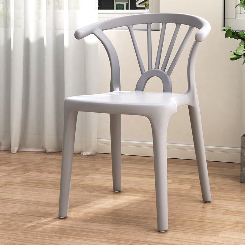 Modern Plastic Stackable Side Chair Slat Back Matte Finish Dining Chair Light Gray 1 Piece Clearhalo ' kitchen&dining_furn' 'Dining Chairs' 'Dining Tables & Seating' 'dining_chair' 'furn' 'furn_dining_chair' 'Furniture' 'furniture_dining_chair' 'Kitchen & Dining Furniture' 'kitchen' 4467908