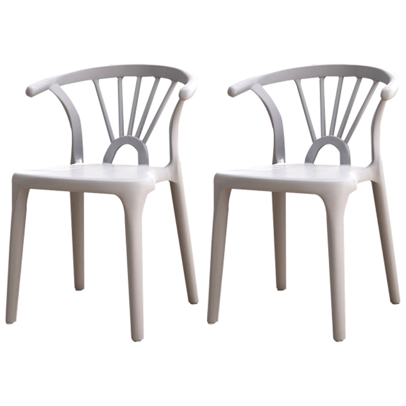 Modern Plastic Stackable Side Chair Slat Back Matte Finish Dining Chair Light Gray 2 Piece Set Clearhalo ' kitchen&dining_furn' 'Dining Chairs' 'Dining Tables & Seating' 'dining_chair' 'furn' 'furn_dining_chair' 'Furniture' 'furniture_dining_chair' 'Kitchen & Dining Furniture' 'kitchen' 4467910
