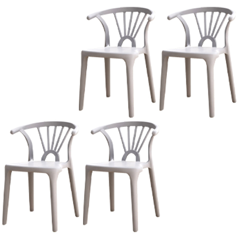Modern Plastic Stackable Side Chair Slat Back Matte Finish Dining Chair Light Gray 4 Piece Set Clearhalo ' kitchen&dining_furn' 'Dining Chairs' 'Dining Tables & Seating' 'dining_chair' 'furn' 'furn_dining_chair' 'Furniture' 'furniture_dining_chair' 'Kitchen & Dining Furniture' 'kitchen' 4467912