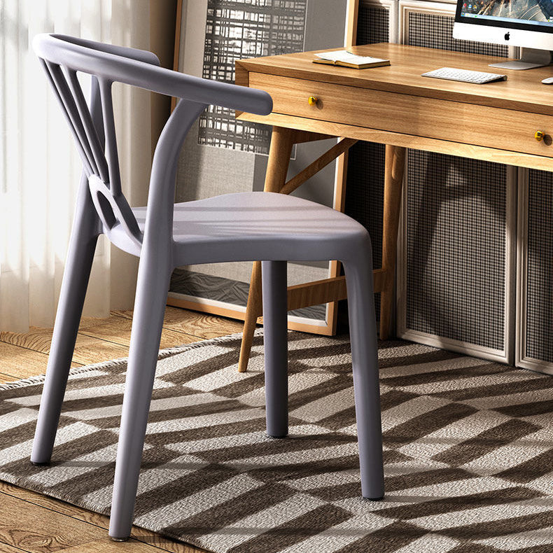 Modern Plastic Stackable Side Chair Slat Back Matte Finish Dining Chair Clearhalo ' kitchen&dining_furn' 'Dining Chairs' 'Dining Tables & Seating' 'dining_chair' 'furn' 'furn_dining_chair' 'Furniture' 'furniture_dining_chair' 'Kitchen & Dining Furniture' 'kitchen' 4467914