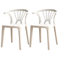 Modern Plastic Stackable Side Chair Slat Back Matte Finish Dining Chair White 2 Piece Set Clearhalo ' kitchen&dining_furn' 'Dining Chairs' 'Dining Tables & Seating' 'dining_chair' 'furn' 'furn_dining_chair' 'Furniture' 'furniture_dining_chair' 'Kitchen & Dining Furniture' 'kitchen' 4467915