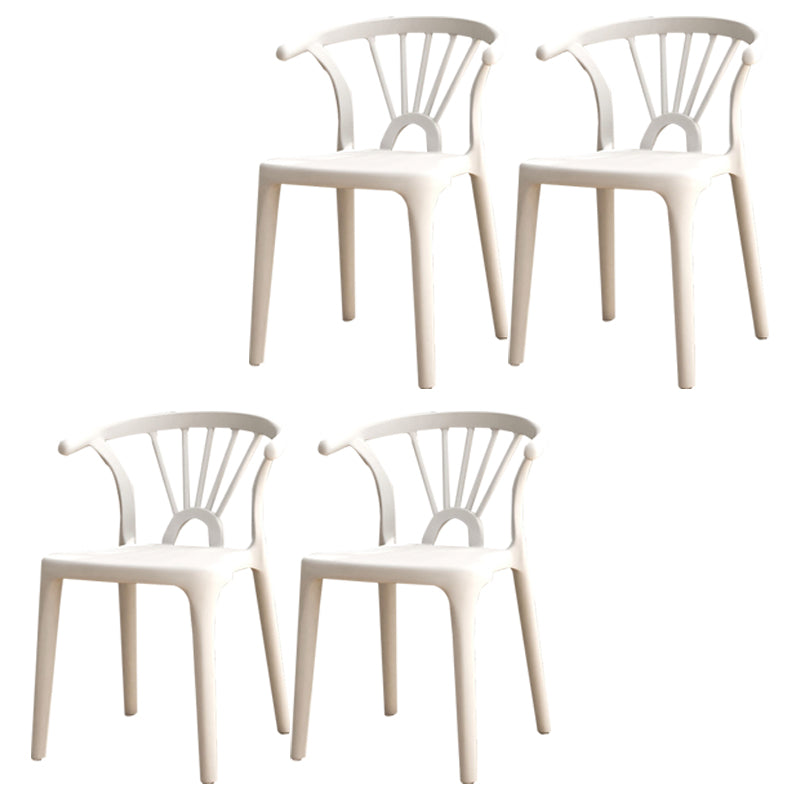 Modern Plastic Stackable Side Chair Slat Back Matte Finish Dining Chair White 4 Piece Set Clearhalo ' kitchen&dining_furn' 'Dining Chairs' 'Dining Tables & Seating' 'dining_chair' 'furn' 'furn_dining_chair' 'Furniture' 'furniture_dining_chair' 'Kitchen & Dining Furniture' 'kitchen' 4467916