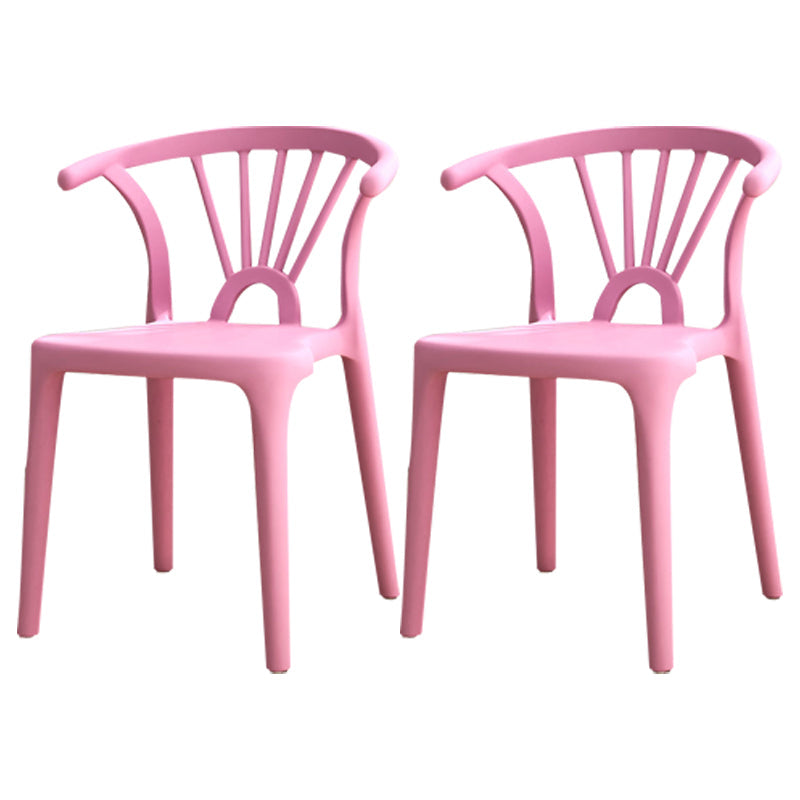 Modern Plastic Stackable Side Chair Slat Back Matte Finish Dining Chair Pink 2 Piece Set Clearhalo ' kitchen&dining_furn' 'Dining Chairs' 'Dining Tables & Seating' 'dining_chair' 'furn' 'furn_dining_chair' 'Furniture' 'furniture_dining_chair' 'Kitchen & Dining Furniture' 'kitchen' 4467918
